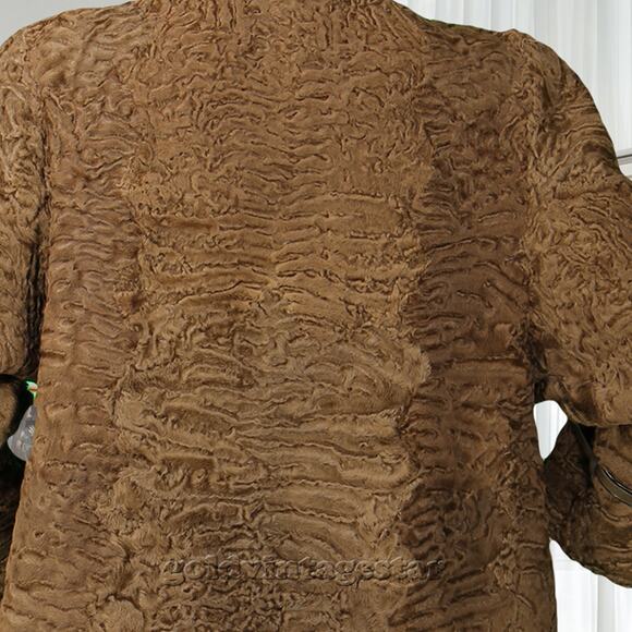 Vintage Swakara Persian Karakul Lamb Fur Brown Jacket XL - Picture 9 of 16